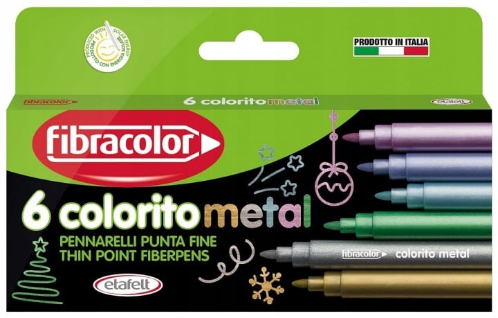 Flamastry metaliczne COLORITO METAL MAX 6kol. FIBRACOLOR