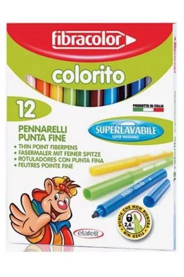 Flamastry COLORITO 12 kolorów FIBRACOLOR
