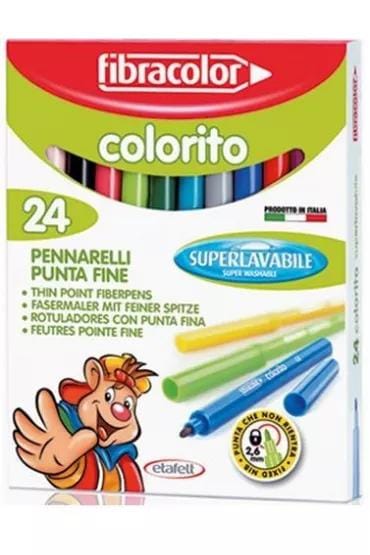 Flamastry COLORITO 24 kolorów FIBRACOLOR