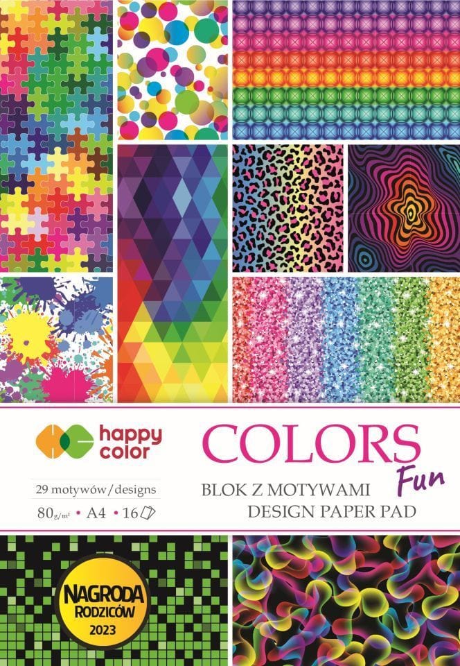 Blok z motywami COLORS FUN 80g/m2 A4 16ark. HA 3808 2030-CF HAPPY COLOR