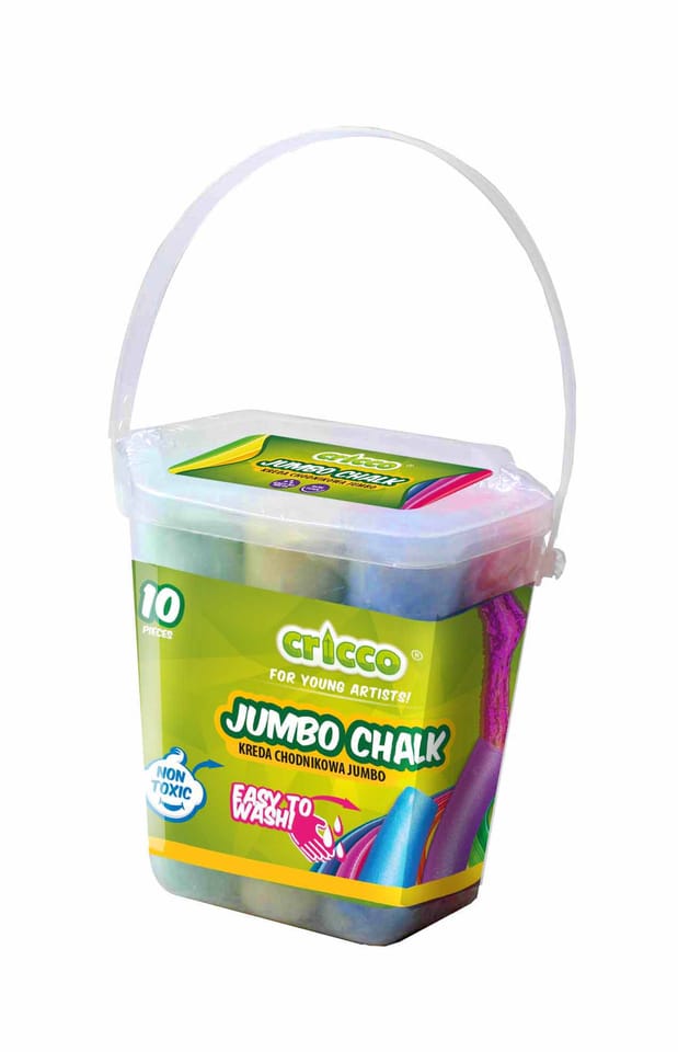 Kreda kolorowa jumbo CRICCO 10sztuk WIADERKO CR301PB10