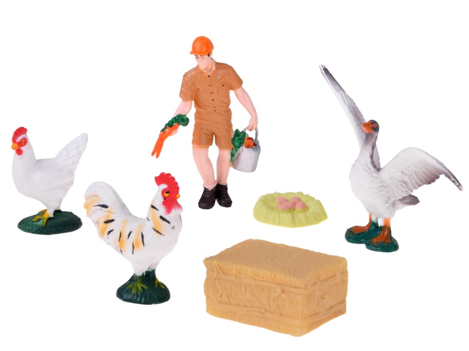 SERIA ZWIERZĘTA FARMA Zestaw ptaki i farmer - kura, kogut, gęś ZA6404 A pol_pl_Figurki-kury-23856_7