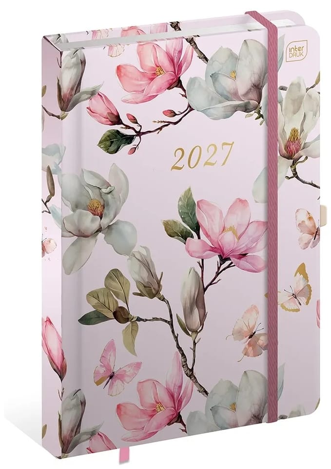 Kalendarz książkowy 2027 B5 192 Metallic Magnolia INTERDRUK