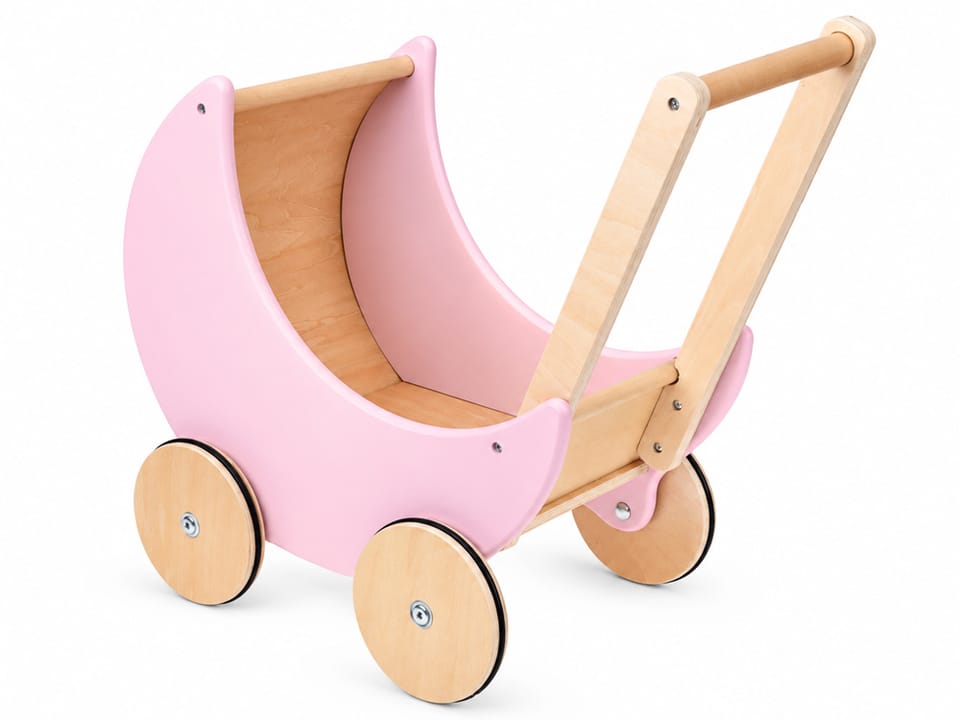 Wózek dla lalek - drewniany RETRO różowy na dużych kołach ZA6482 pol_pl_Wozek-dla-lalek-drewniany-RETRO-rozowy-na-duzych-kolach-ZA6482-24517_1