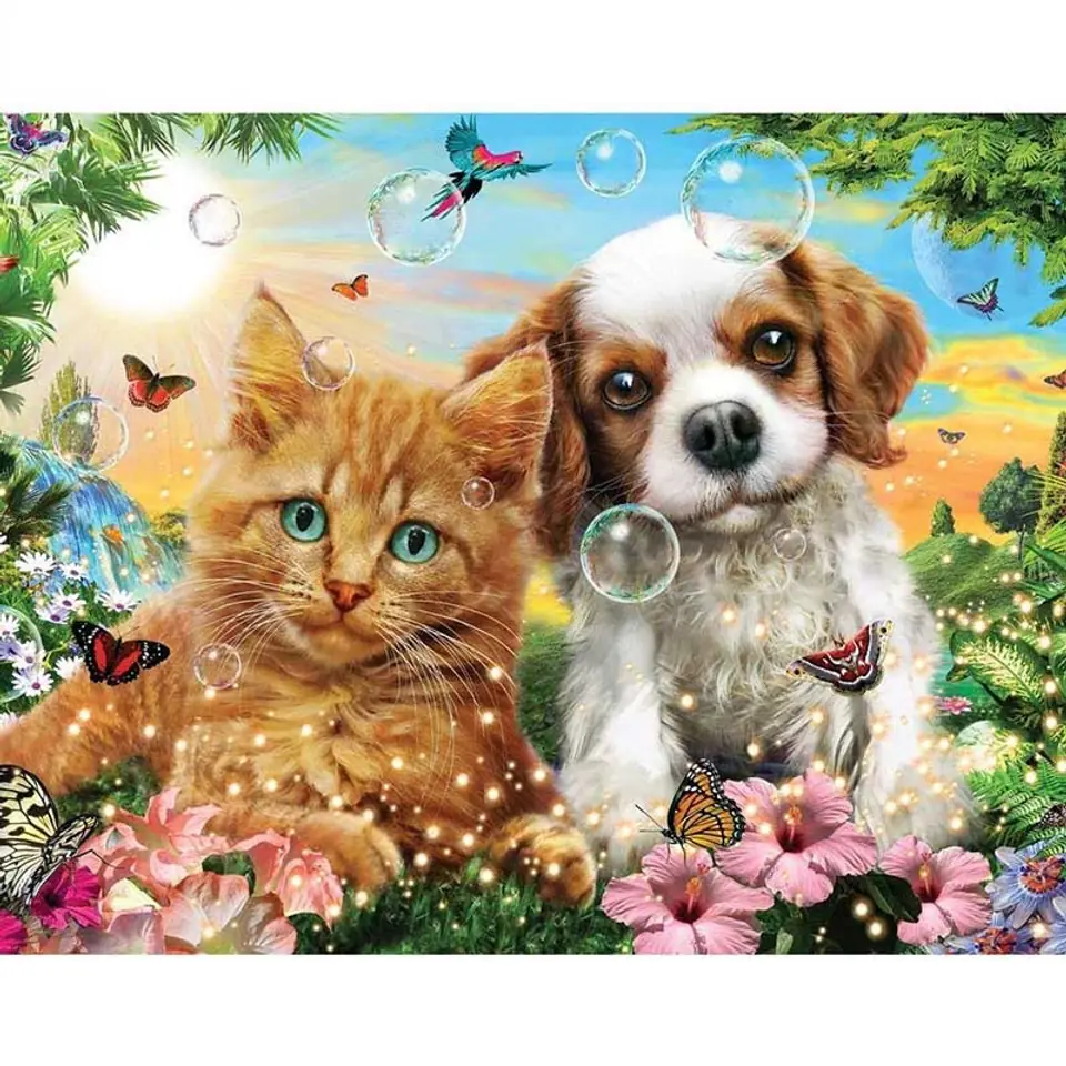 Haft Diamentowy, Obraz, Mozaika Diamentowa Diamond Painting, PRZYJACIELE 40x30cm