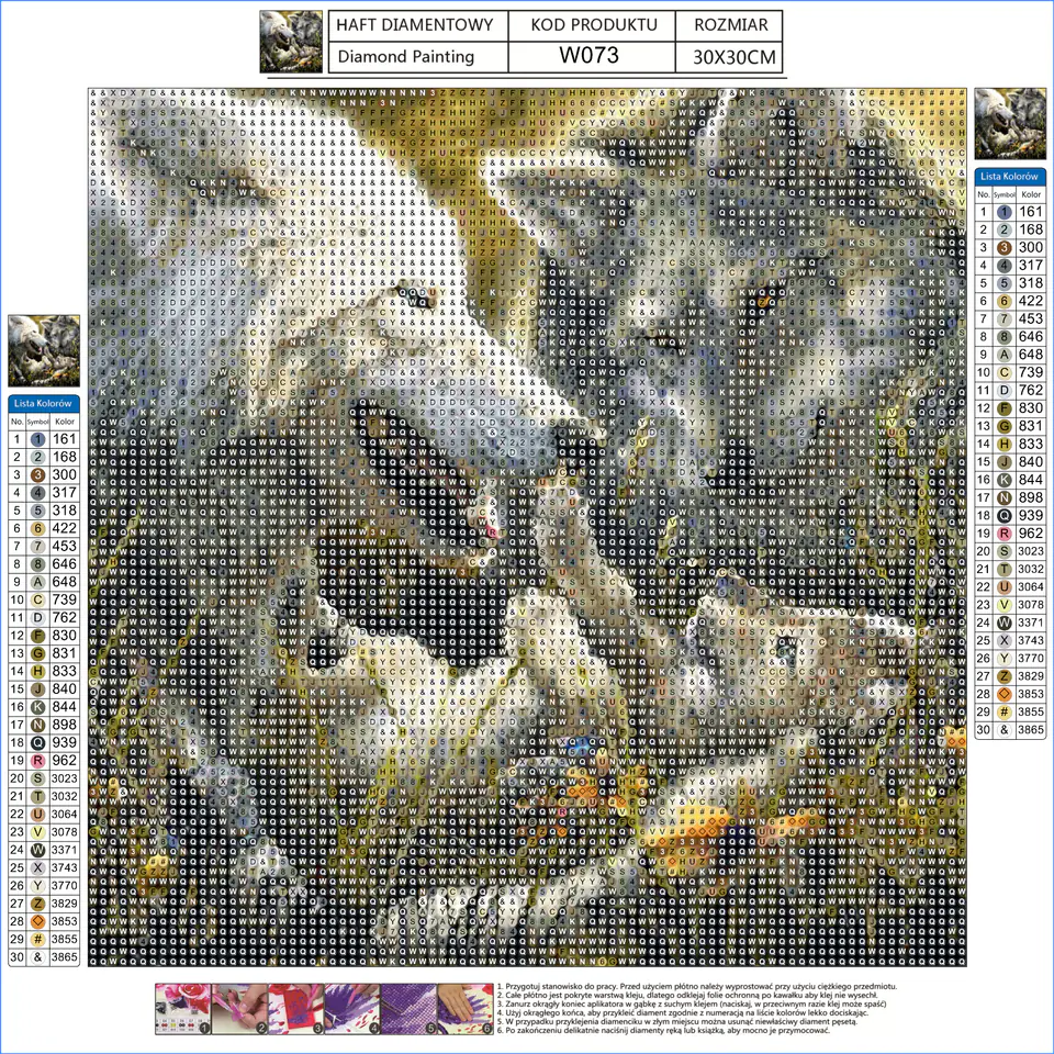 Diamond Embroidery, Painting, Diamond Mosaic Diamond Painting, WOLF FAMILY Wolves 30x30cm