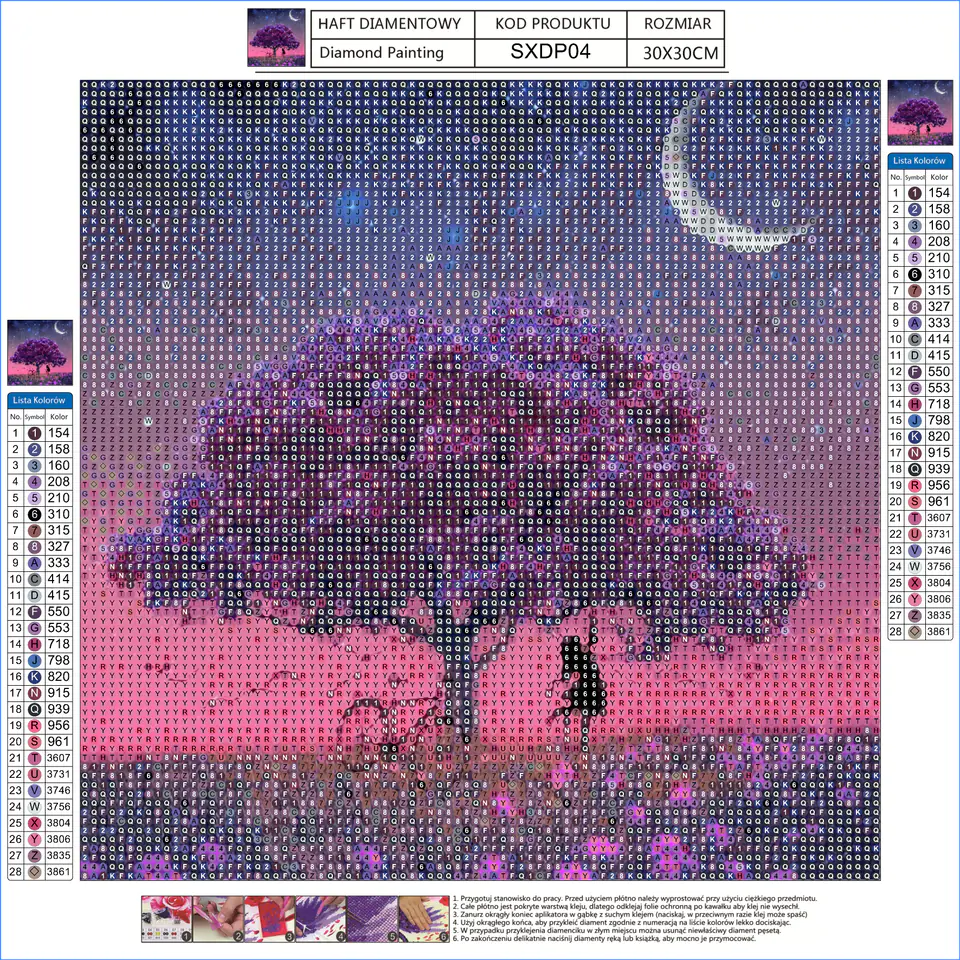 Diamond Embroidery, Painting, Diamond Mosaic Diamond Painting, PURPLE LANDSCAPE 30x30cm