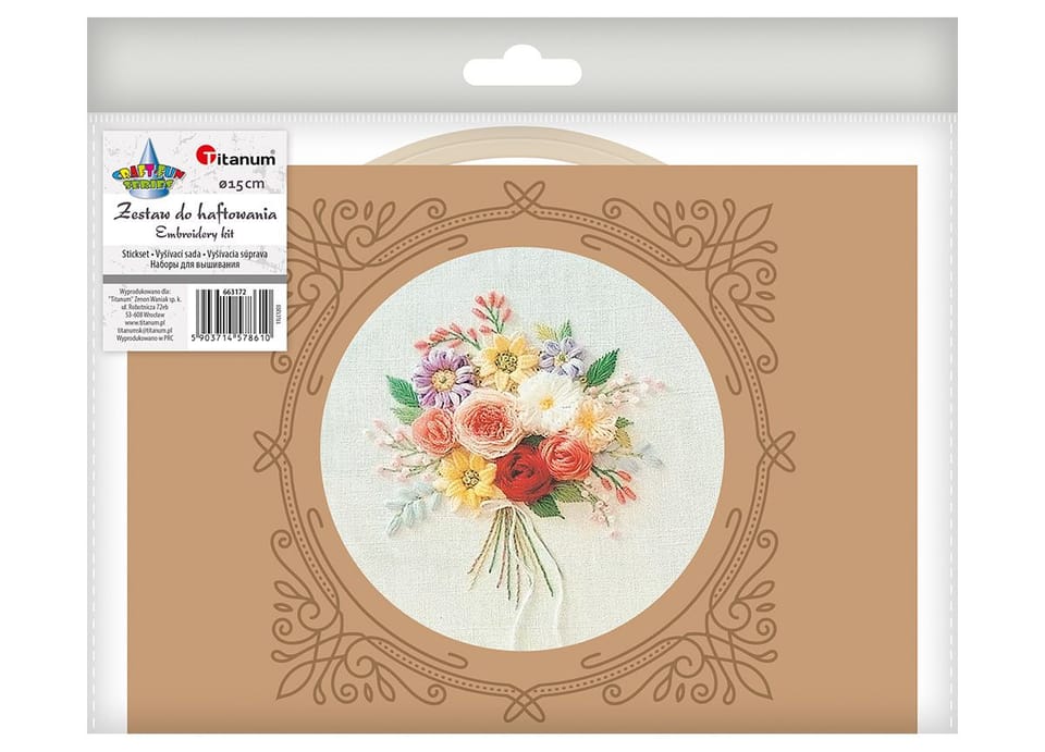 Zestaw do haftowania KWIATY 15cm 663172 TITANUM