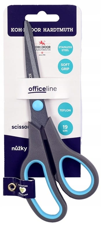 Nożyczki 19cm teflonowe SOFT GRIP na blistrze 9978001019BL KOH-I-NOOR