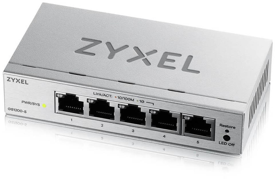Switch Zyxel GS1200-5 v3 5xGbE Web Smart