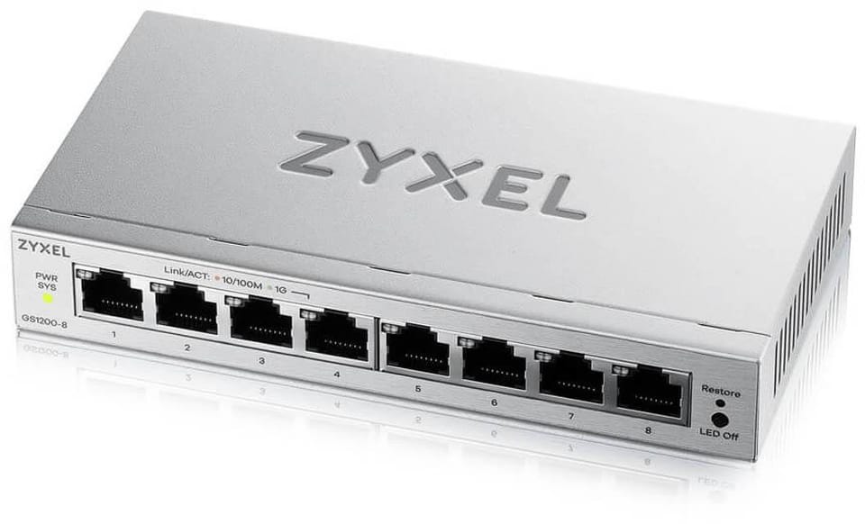 Switch Zyxel GS1200-8 v3 8xGbE Web Smart
