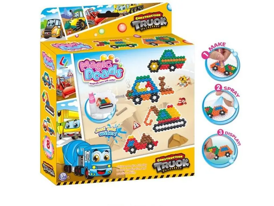 Koraliki Wodne POJAZDY BUDOWLANE Zestaw Akcesoria