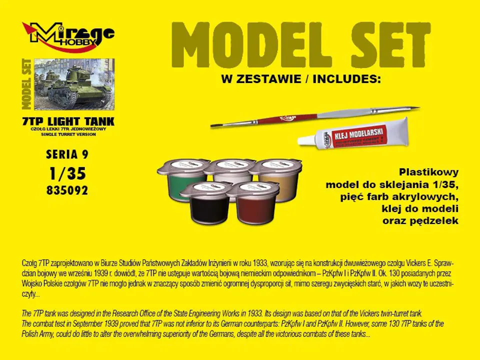 Model do Sklejania Czołg 7TP Dla Początkujących