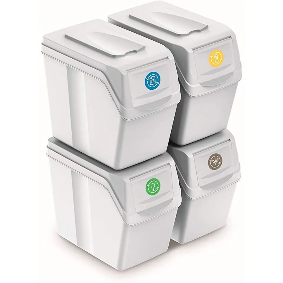Set of baskets for segregation Sortibox 4x20L white ISWB20S4 | Wasserman.eu