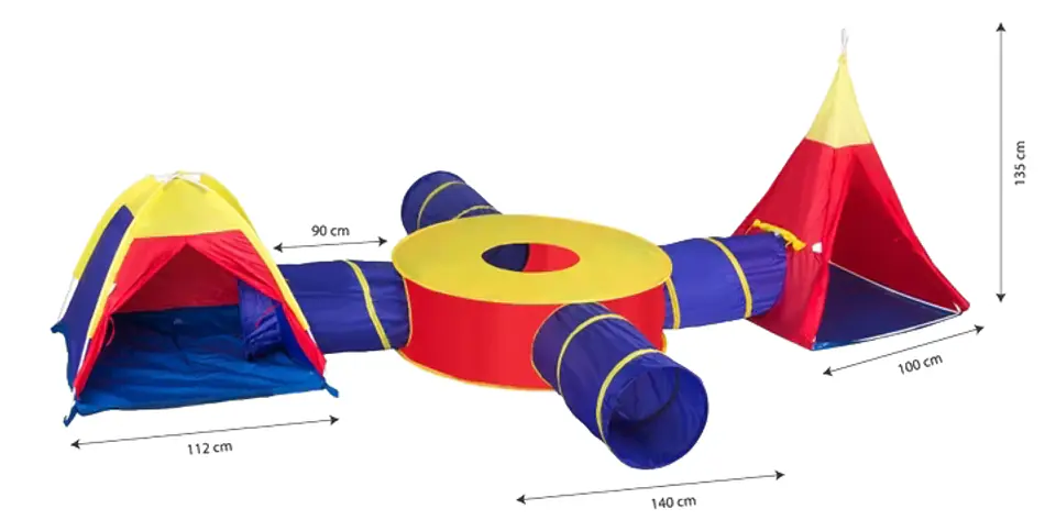 Zestaw namiotów dla dzieci 7w1 domki + 4 tunele