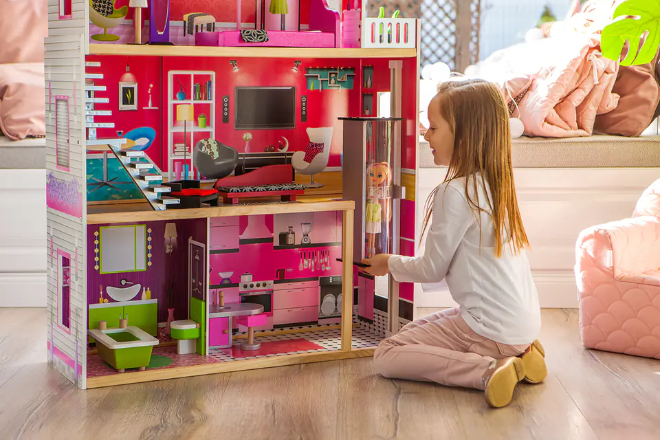 Large Wooden Dollhouse - Malibu EcoTOYS Residence