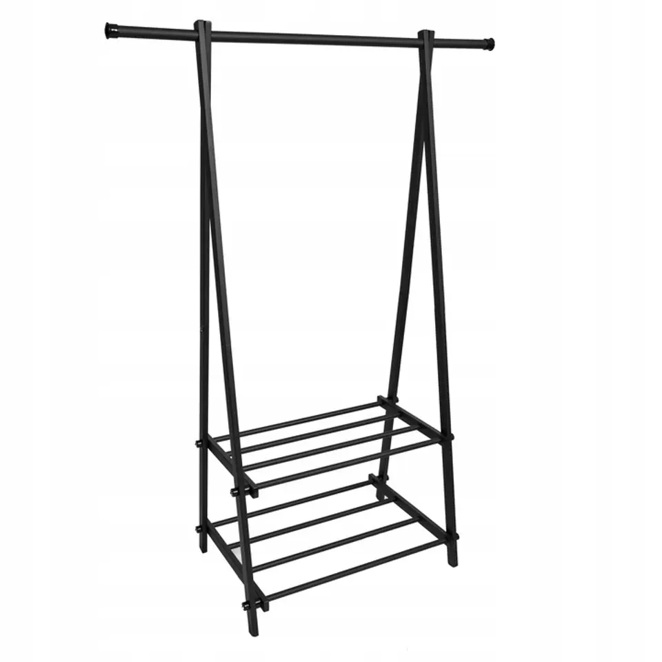 Hanger stand with shelves