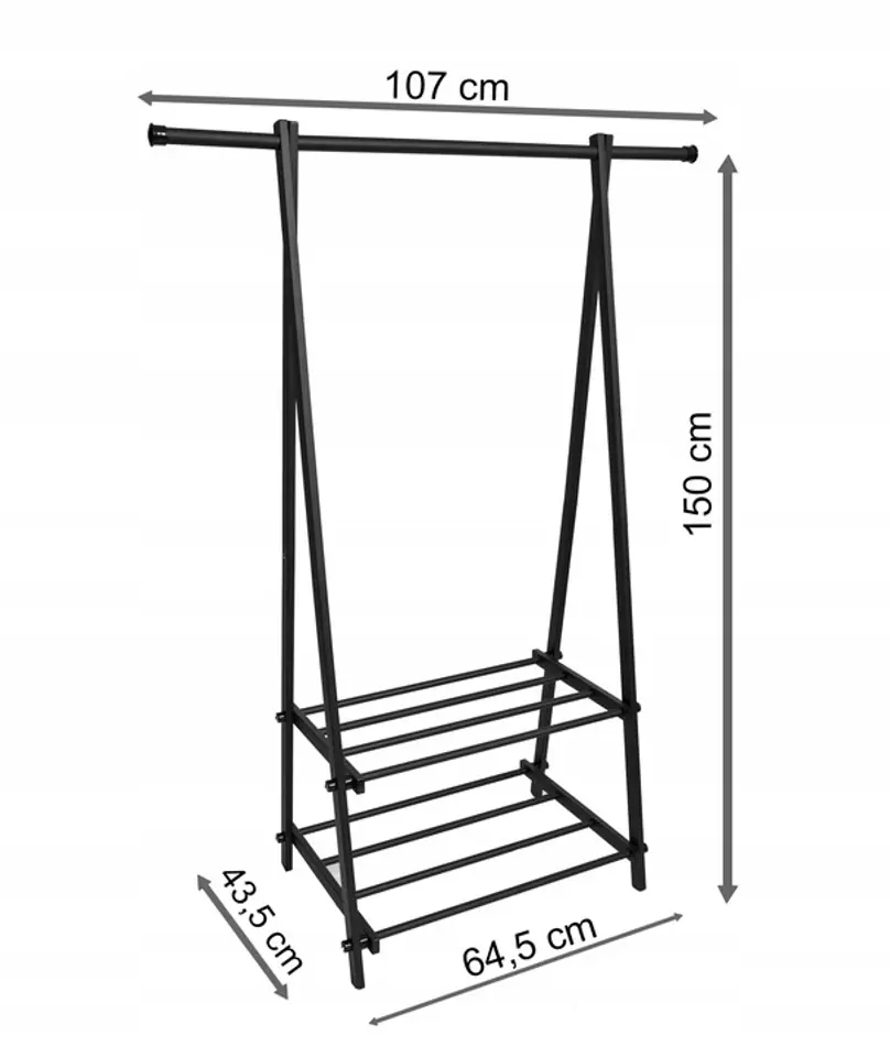 Hanger stand with shelves