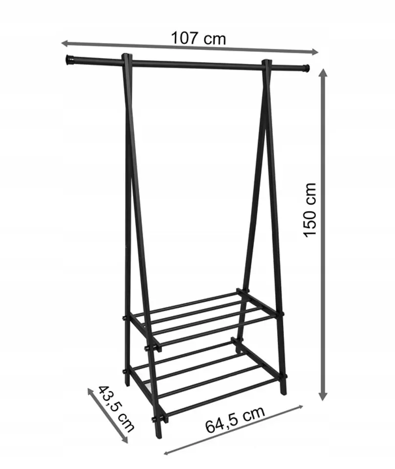 Wieszak stojak z półkami