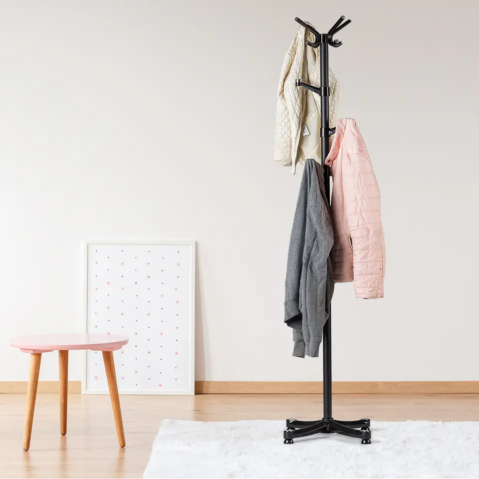 Clothes hanger standing clothing black