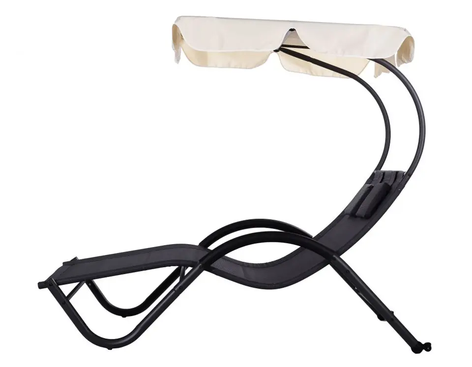 Garden lounger with visor swing hammock