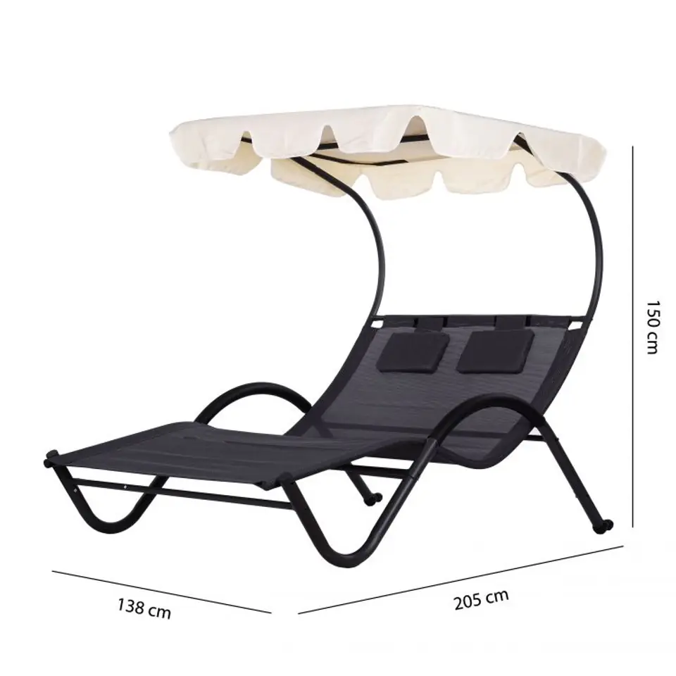 Garden lounger with visor swing hammock