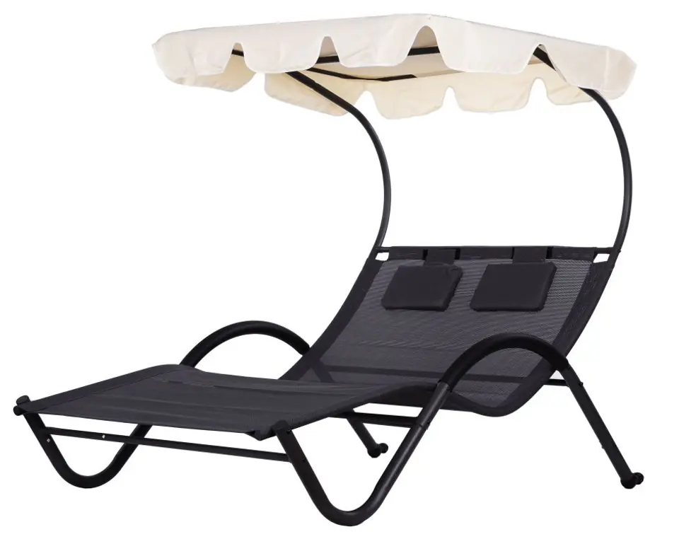 Garden lounger with visor swing hammock