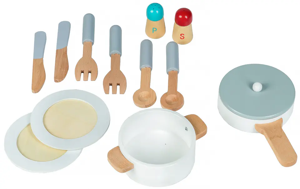 Scandinavian wooden kitchen + Ecotoys accessories