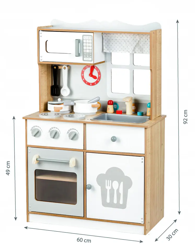 Scandinavian wooden kitchen + Ecotoys accessories