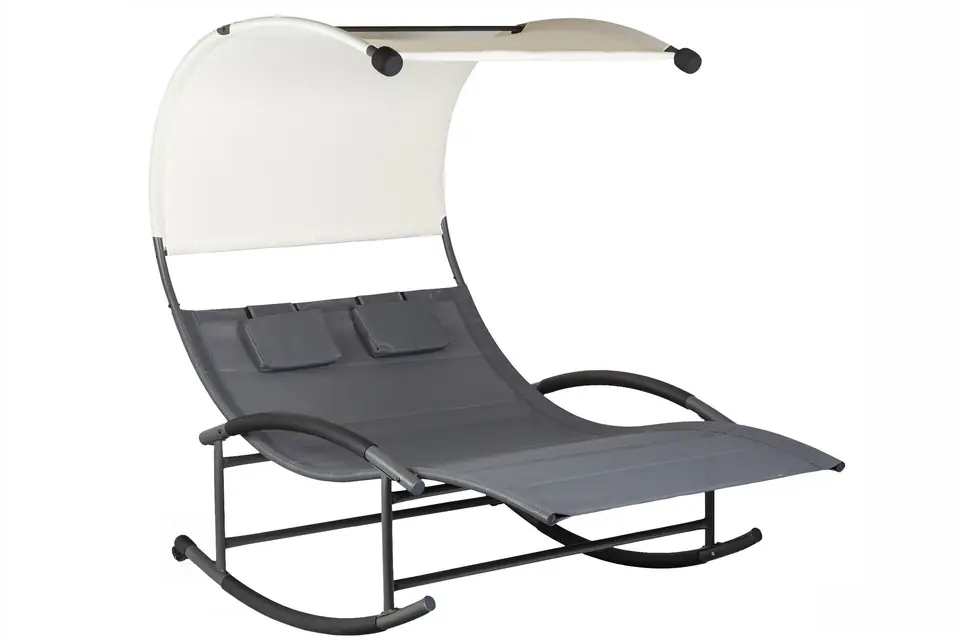 Daybed garden lounger with visor swing