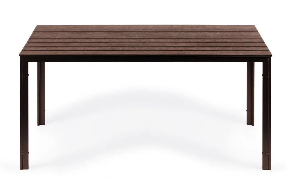 Stół ogrodowy 6-osobowy 156x78 cm polywood meble na taras brązowy