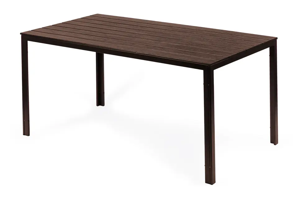 Stół ogrodowy 6-osobowy 156x78 cm polywood meble na taras brązowy