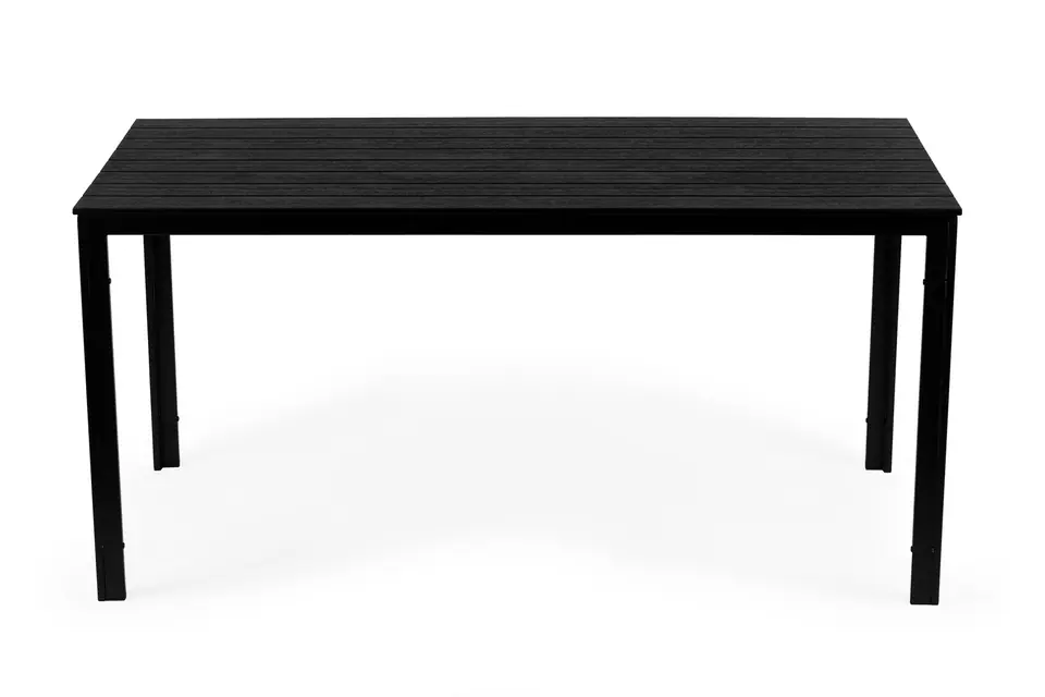 Stół ogrodowy 6-osobowy 156x78 cm polywood meble na taras czarny