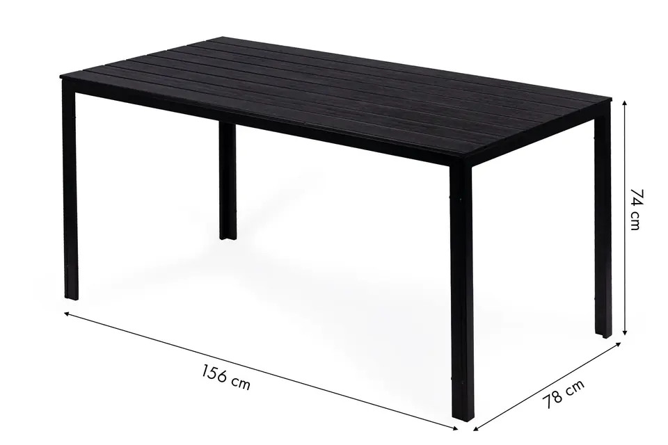 Stół ogrodowy cateringowy 156 x 78cm Czarny
