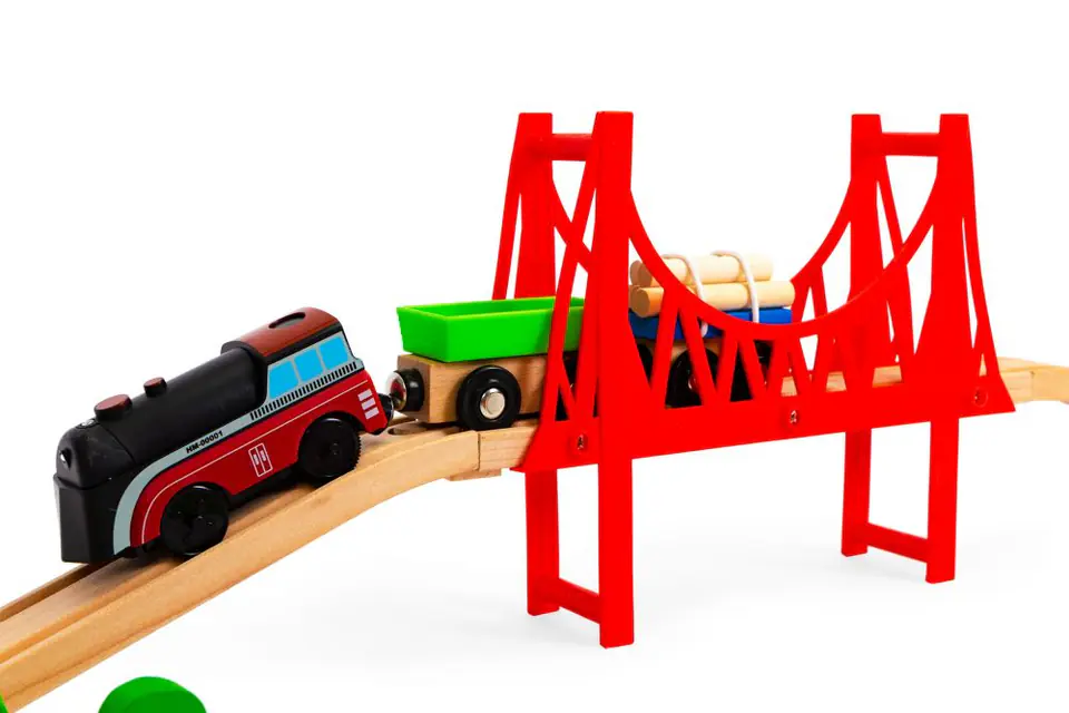 Wooden battery railway 90el Ecotoys