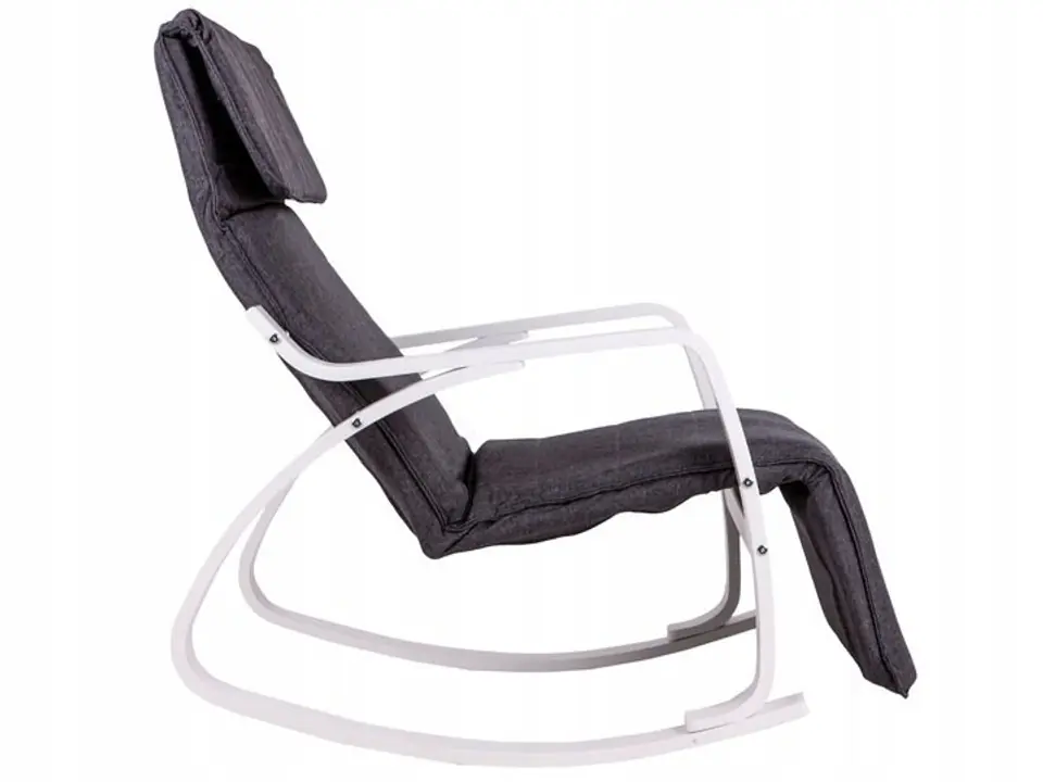 Rocking chair adjustable footrest white frame