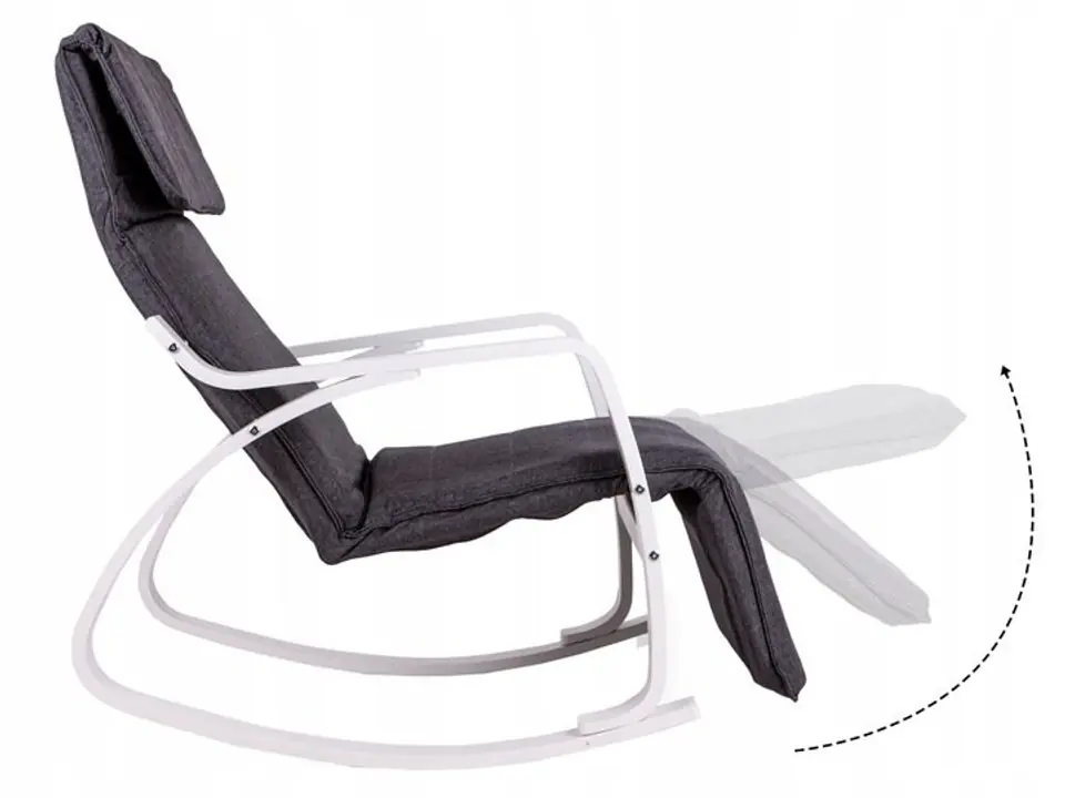 Rocking chair adjustable footrest white frame