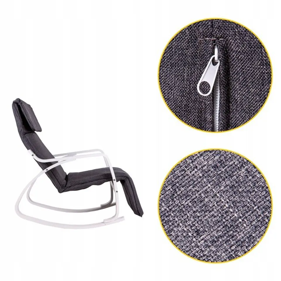 Rocking chair adjustable footrest white frame