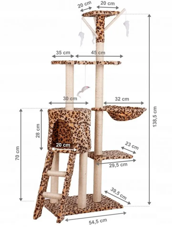 Cat scratching post tree bed 138cm xl Panther