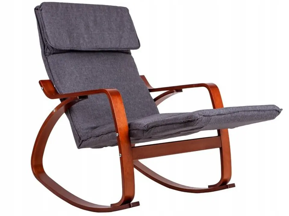 Rocking chair adjustable footrest wooden shoulders