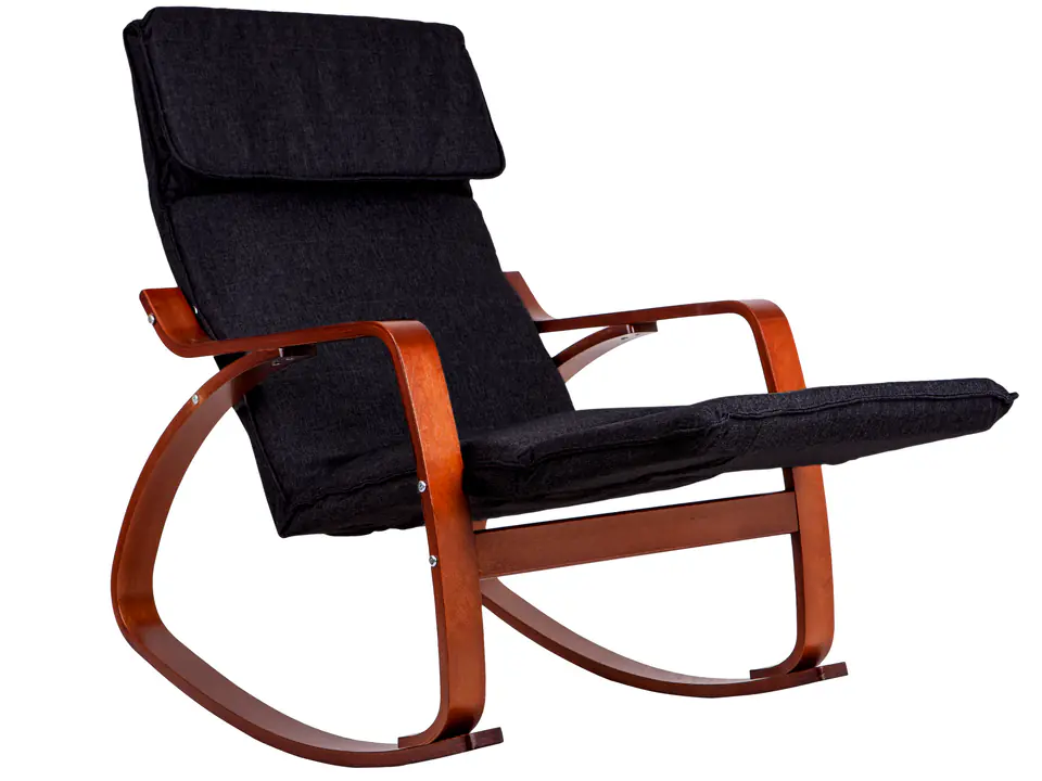 Rocking chair adjustable footrest wooden shoulders