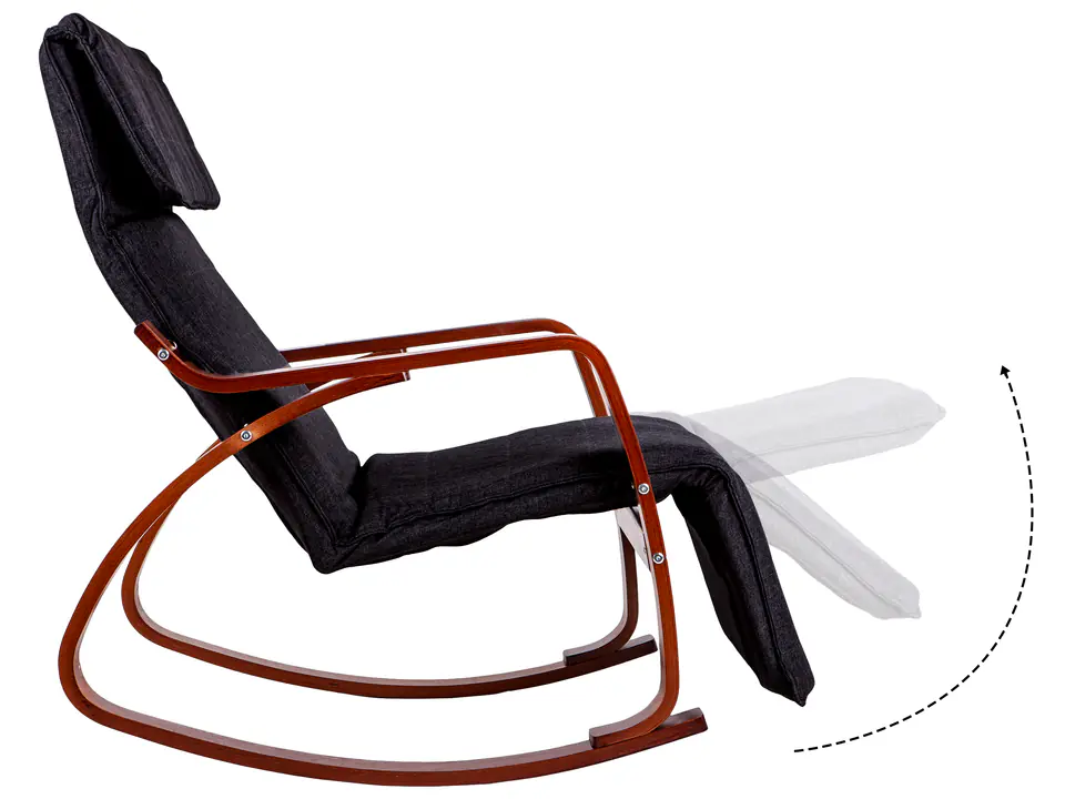 Rocking chair adjustable footrest wooden shoulders