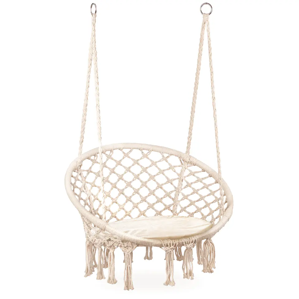 Hanging armchair garden swing with pillow