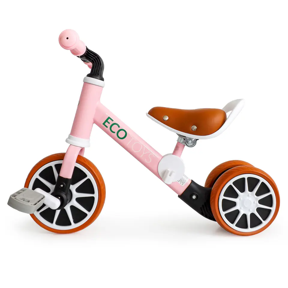 Bicycle tricycle balance bike with pedals 2in1 Pink