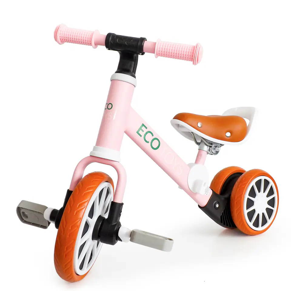 Bicycle tricycle balance bike with pedals 2in1 Pink