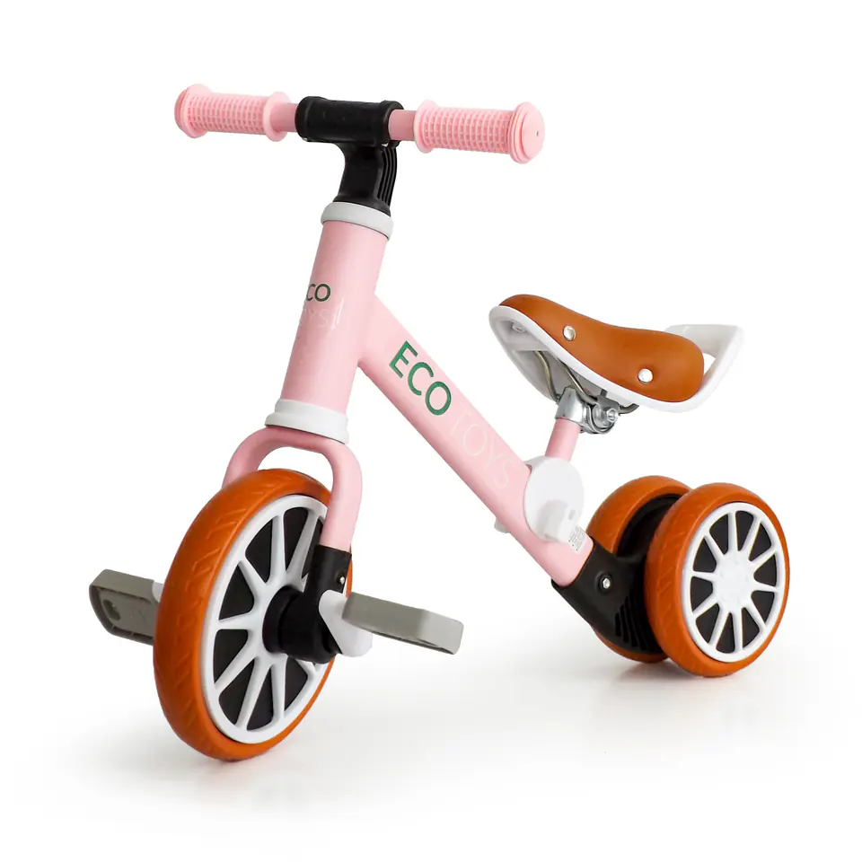 Bicycle tricycle balance bike with pedals 2in1 Pink