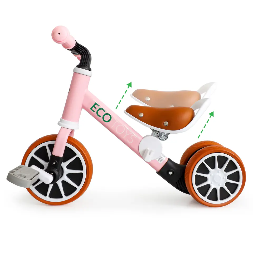 Bicycle tricycle balance bike with pedals 2in1 Pink
