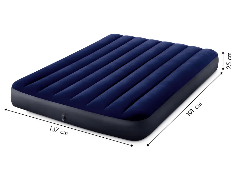 Velour air mattress 191x137cm INTEX