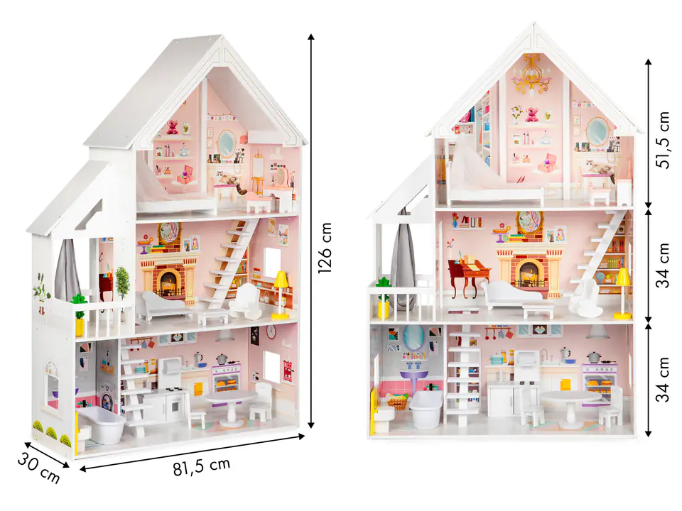 Wooden dollhouse xxl Powder residence ECOTOYS