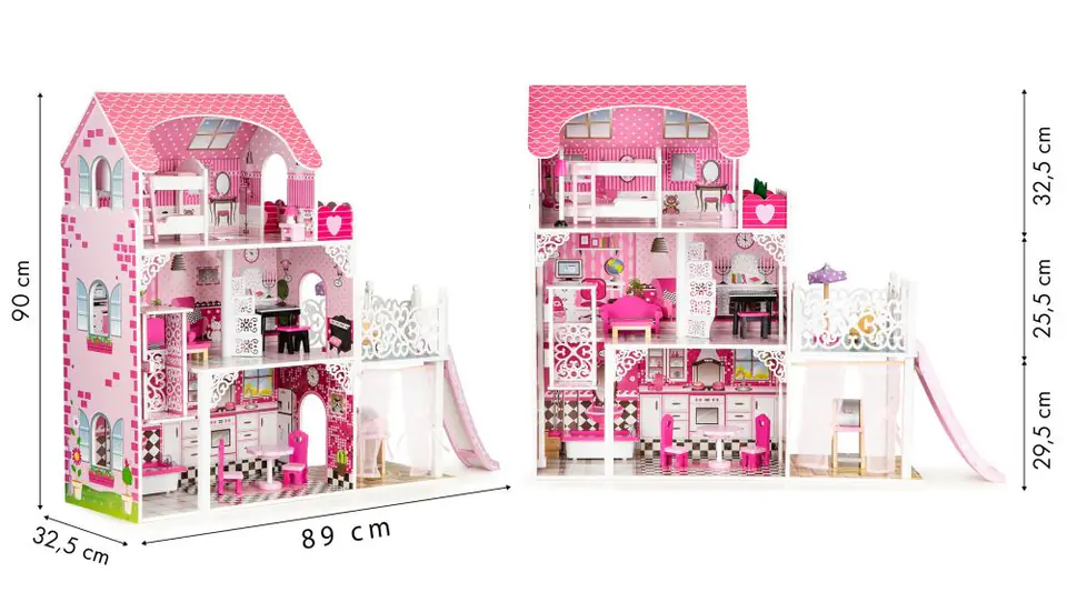 Wooden dollhouse with elevator xxl slide ECOTOYS